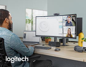 Bei Videomeetings positiv beeindrucken – mit der Logitech Brio 505 Webcam.
