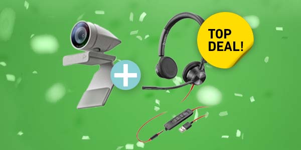 Poly P5 Webcam-Aktion plus Blackwire 3325 Headset