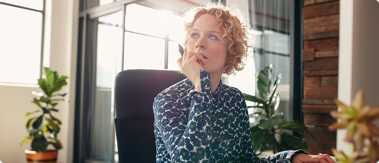 A woman using her phone