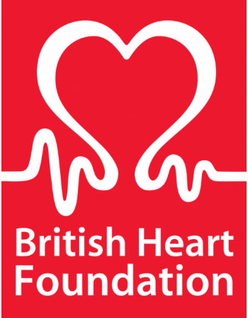 British Heart Foundation Logo on red background 