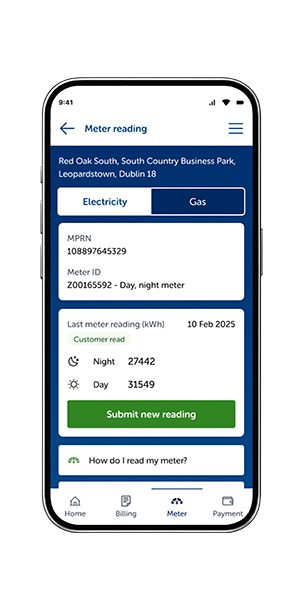 SSE Airtricity App - Meter reading